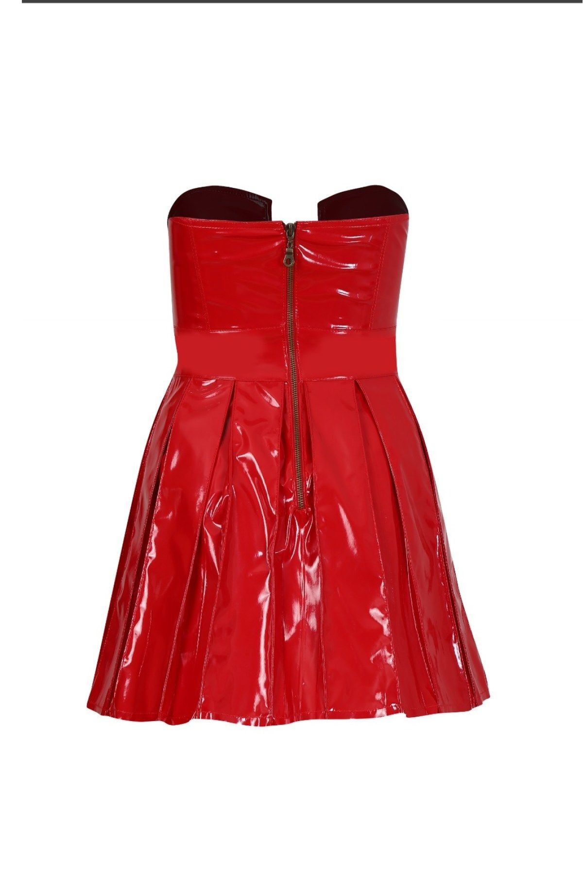 Special Design Red Patent Leather Dress