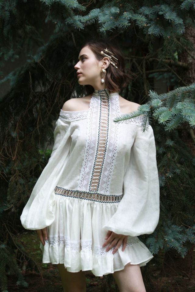 Özel Tasarım Couture Antik İşlemeli Mini Elbise