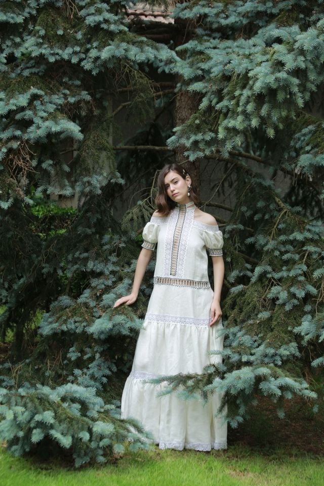 Özel Tasarım Couture Antik İşlemeli Uzun Elbise