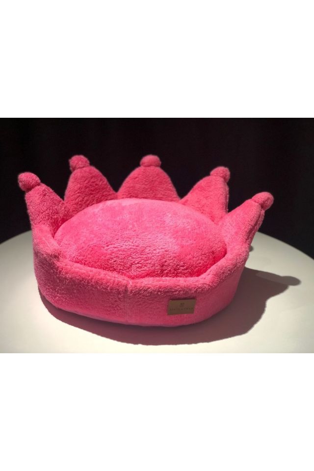 Özel Tasarım Couture Taç Pembe Kedi Ve Köpek Yatağı