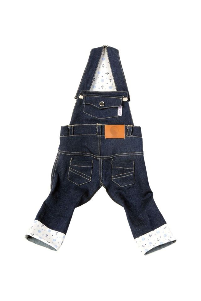 Tuta in denim per cani e gatti dal design speciale Couture Denim
