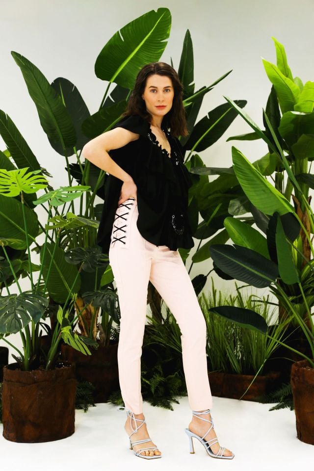 Tasarım Couture Siyah Volanlı İpek Bluz Silk Black Blouse