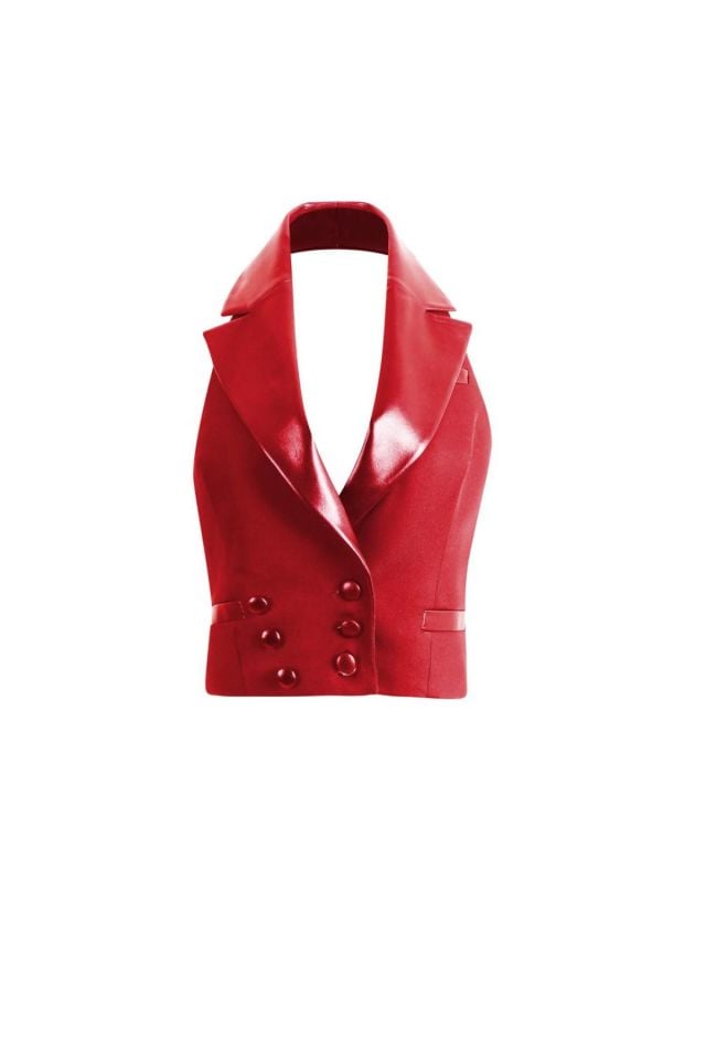 Özel Tasarım Couture SMOKİN YELEK Kırmızı - 40