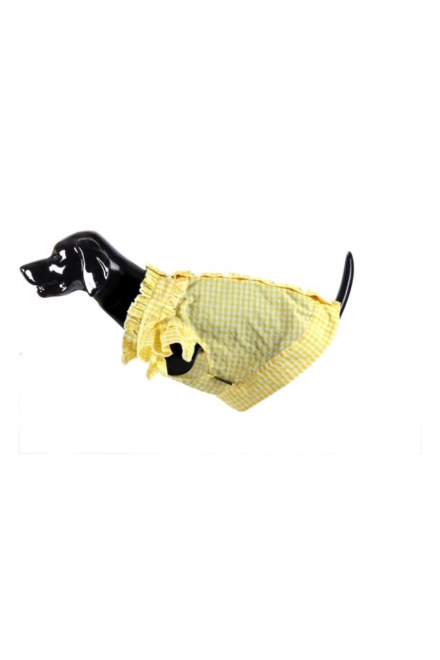 Accappatoio per cani gatto scozzese blu navy Vestiti per cani gatto giallo - L