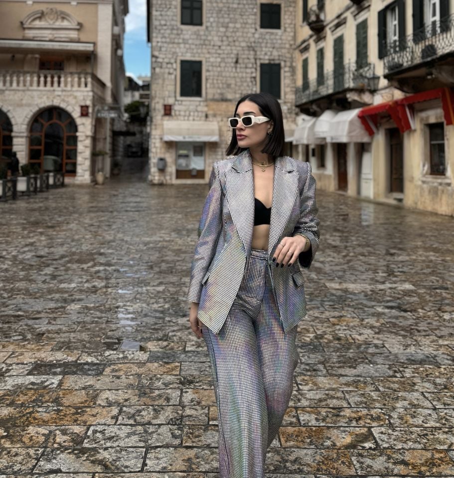 Özel Tasarım Couture Hologramlı Pantolon