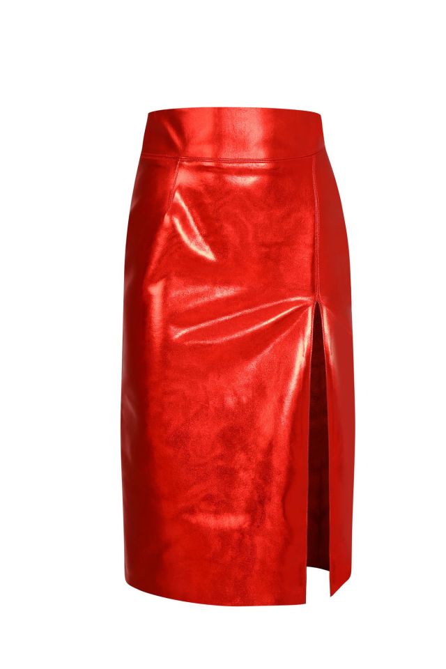 Özel Tasarım Couture Korsaj Kemerli Asimetrik Derin Yırtmaçlı Rugan Abiye Etek