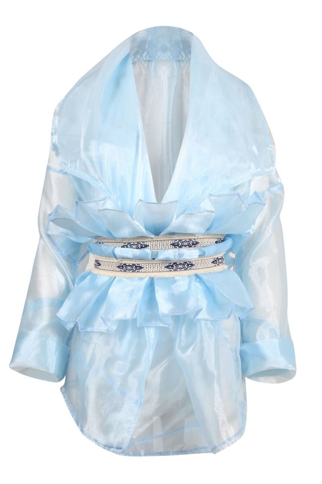 Special Design Couture Organza Pleated Silk Blouse