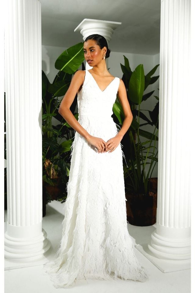 Özel Tasarım Couture Laser Cut Wedding Dress